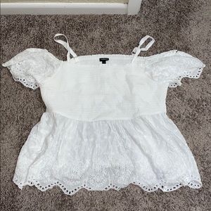 White Cold Shoulder Shirt